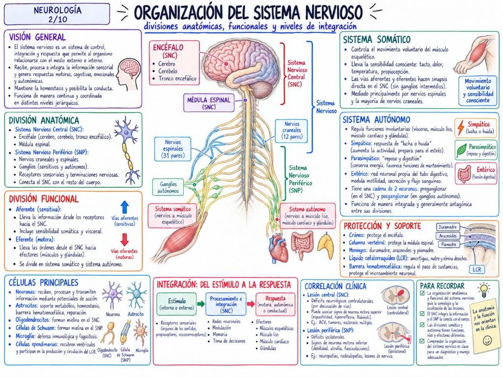 Neurología 2/10: Organización del Sistema Nervioso