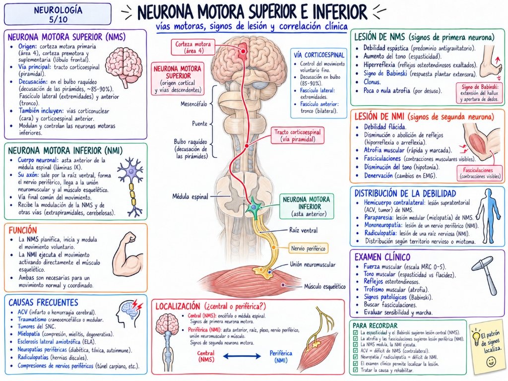 Neurología 5/10: Neurona Motora Superior e Inferior