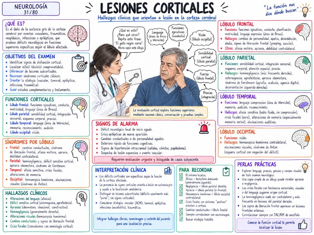 Neurología 31/80: Lesiones Corticales