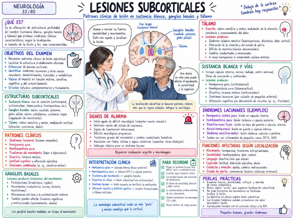 Neurología 32/80: Lesiones Subcorticales