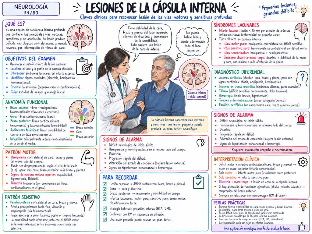 Neurología 33/80: Lesiones de la Cápsula Interna